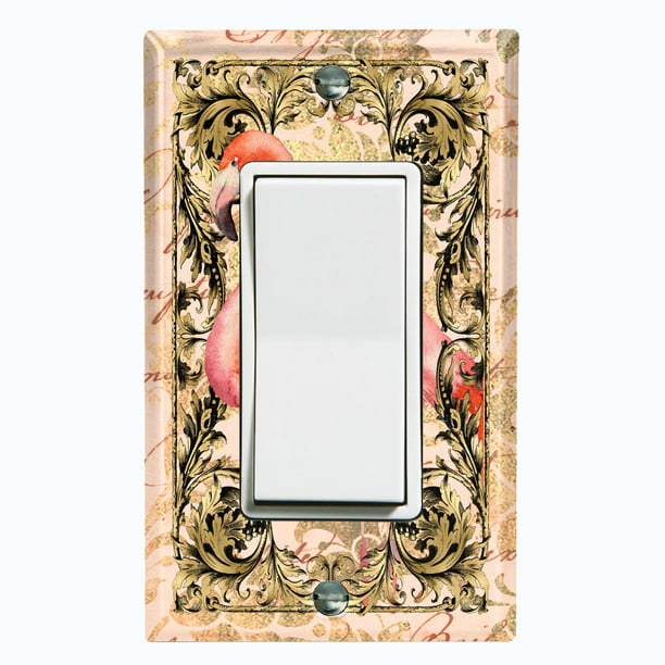 Wall Plate Flamingo Floral Switch Plate Light Switch Cover Decorative Outlet Cover for Living Room Bedroom Kitchen 